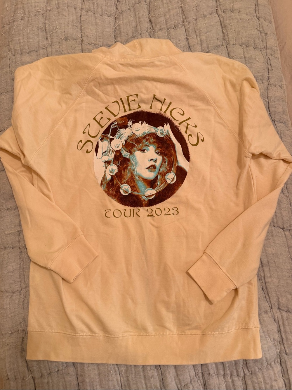 Stevie Nicks 2023 Tour Women’s Hoodie Front Zip Rare Cream Color